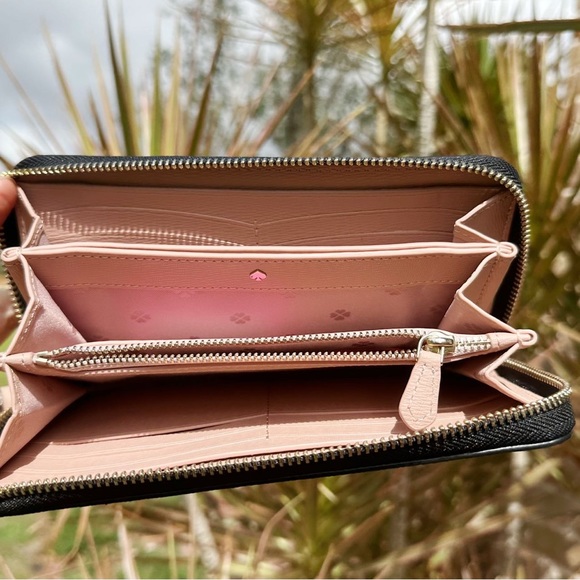 Kate Spade Spencer Large Continental Wallet Black Leather - Picture 2 of 4